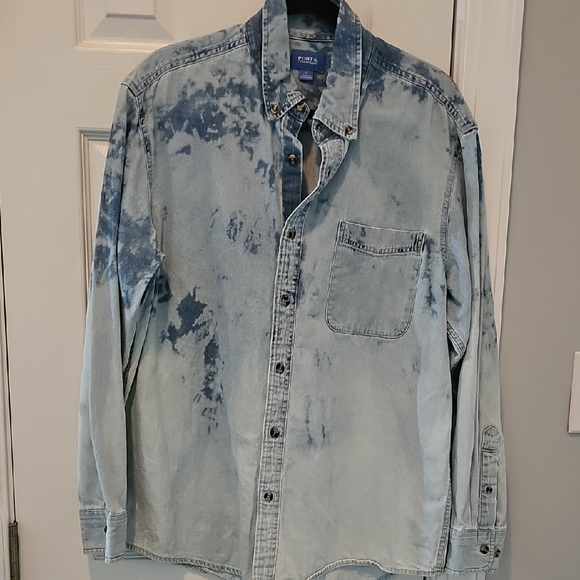 Port and Company Tops - Port and Company Blue Button Down Shirt